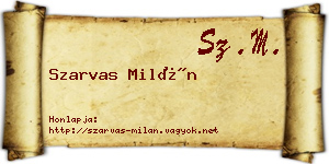 Szarvas Milán névjegykártya